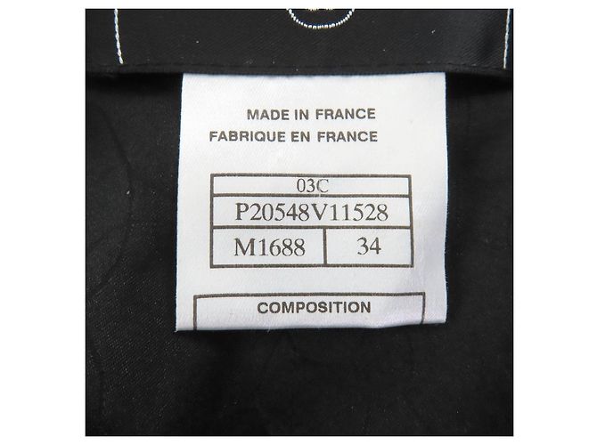 Traje de lana Chanel Negro Blanco - vista 14