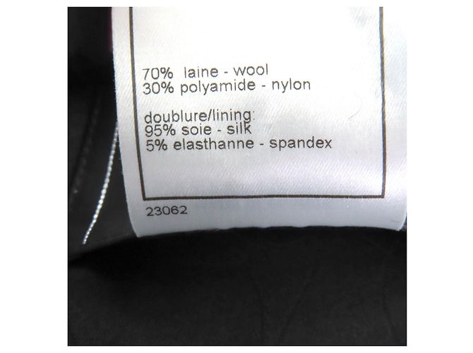 Traje de lana Chanel Negro Blanco - vista 15
