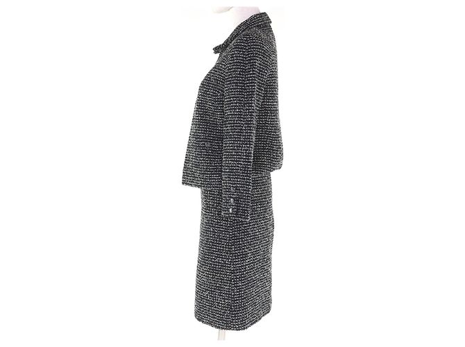 Traje de lana Chanel Negro Blanco - vista 2