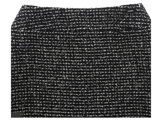 Traje de lana Chanel Negro Blanco - vista 8