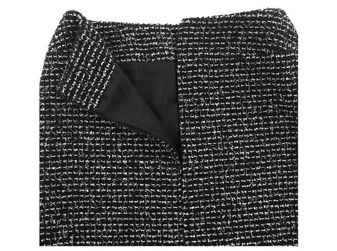Traje de lana Chanel Negro Blanco - vista 9
