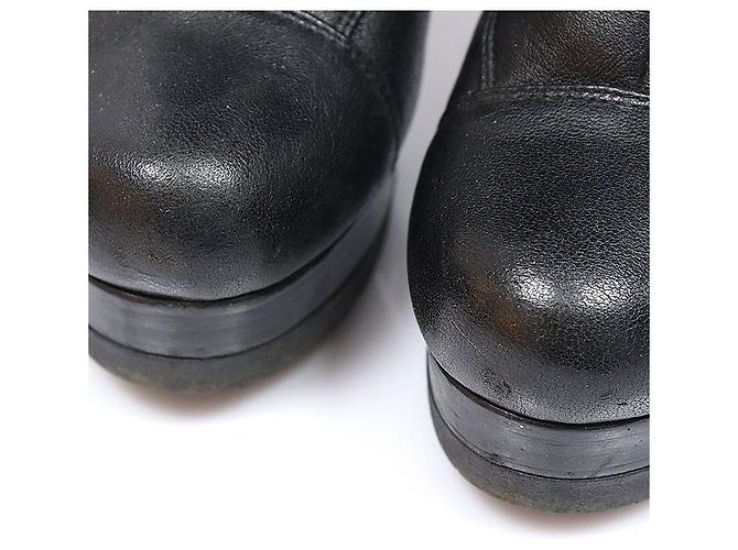 Fendi Bottes longues à plateforme avec boucles en cuir noir pour femmes, au-dessus du genou - vue 5