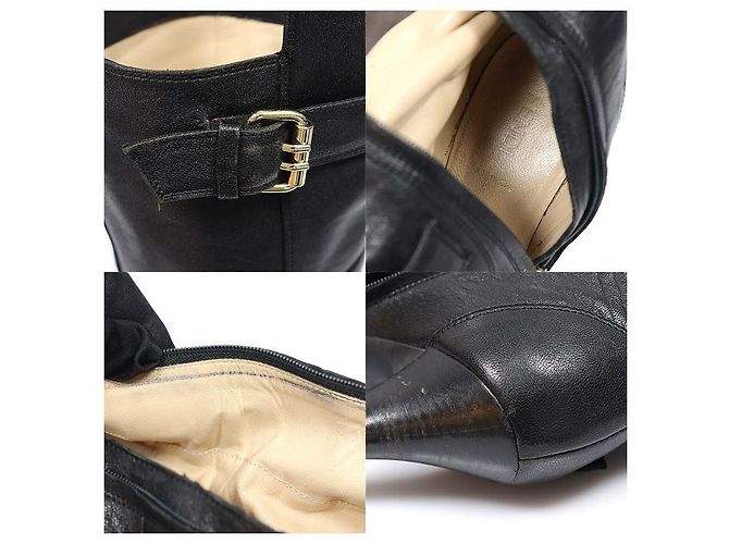 Fendi Bottes longues à plateforme avec boucles en cuir noir pour femmes, au-dessus du genou - vue 7