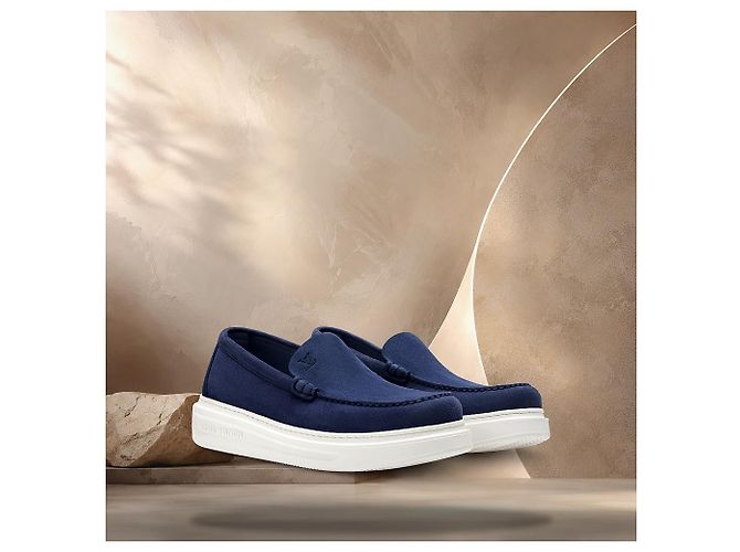 Louis Vuitton Mocassino Beverly Hills Navy Blue - vista 2
