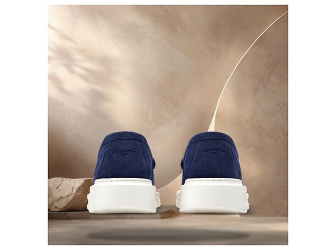 Louis Vuitton Mocassino Beverly Hills Navy Blue - vista 5