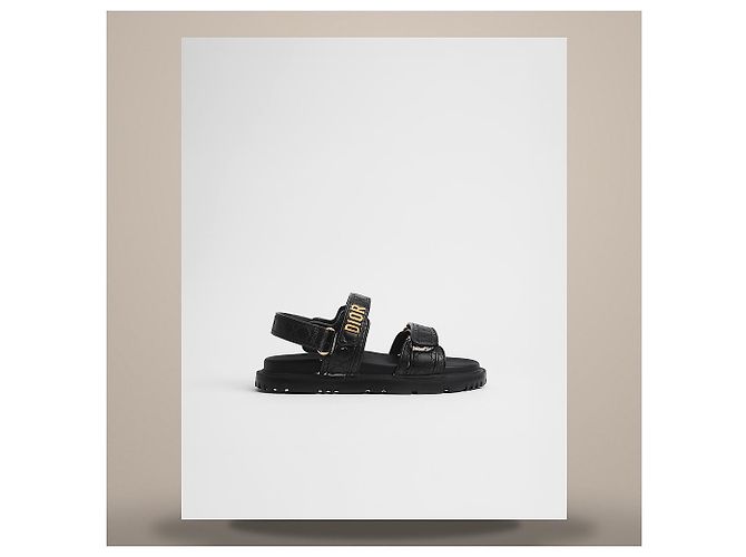 Louis Vuitton Sandali Dioract in vitello matelassé nero - vista 2