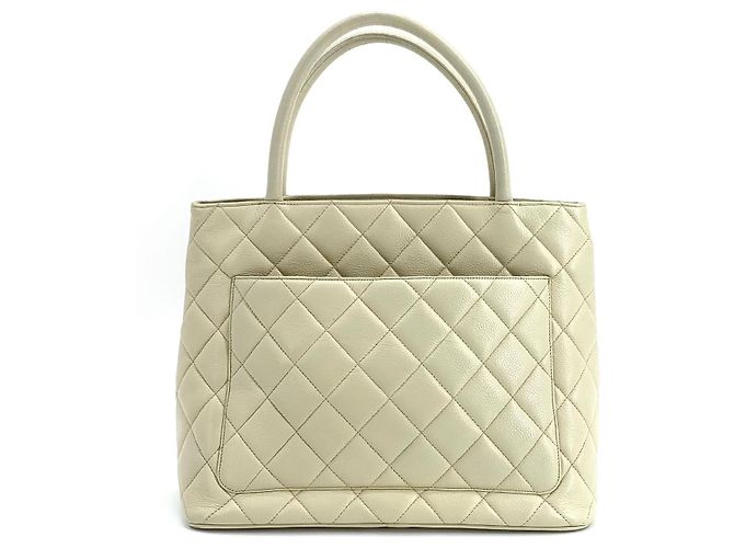 Chanel Borsa Tote Caviar Medallion Coin Bag Bianco - vista 3