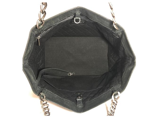 Borsa Tote con catena Chanel in pelle di vitello martellata nera Nero - vista 5