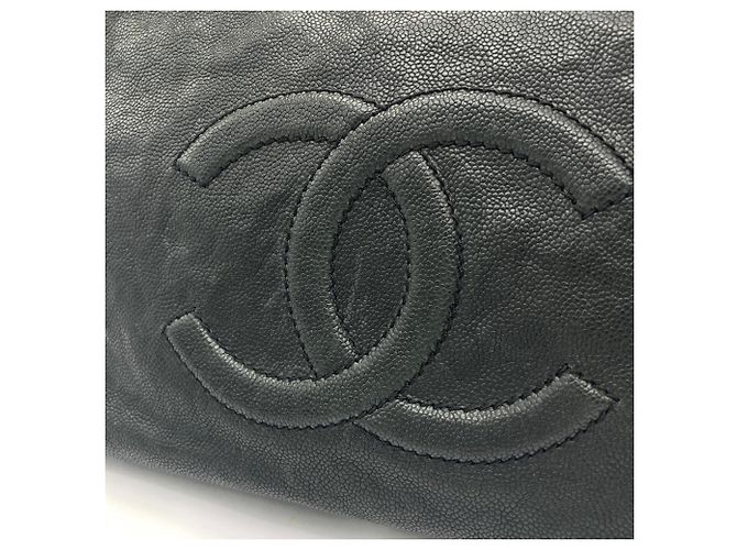 Borsa Tote con catena Chanel in pelle di vitello martellata nera Nero - vista 9