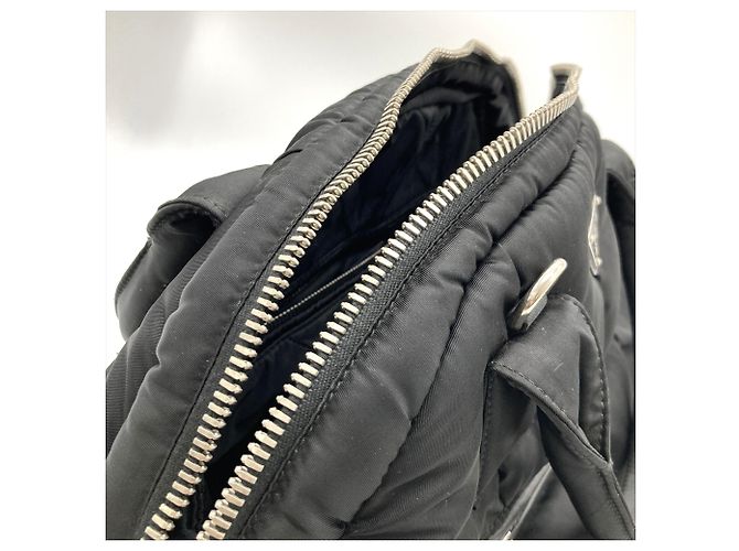 Bolsa de Mão 2-Way Prada Tessuto Bomber Preto - vista 6