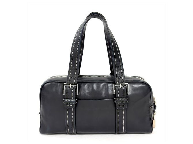 Borsa a mano Prada Mini Boston in pelle nera Nero - vista 3