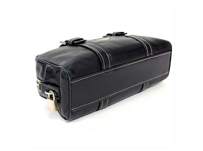 Borsa a mano Prada Mini Boston in pelle nera Nero - vista 4