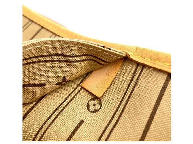 Borsa Tote Louis Vuitton Neverfull MM Marrone - vista 7