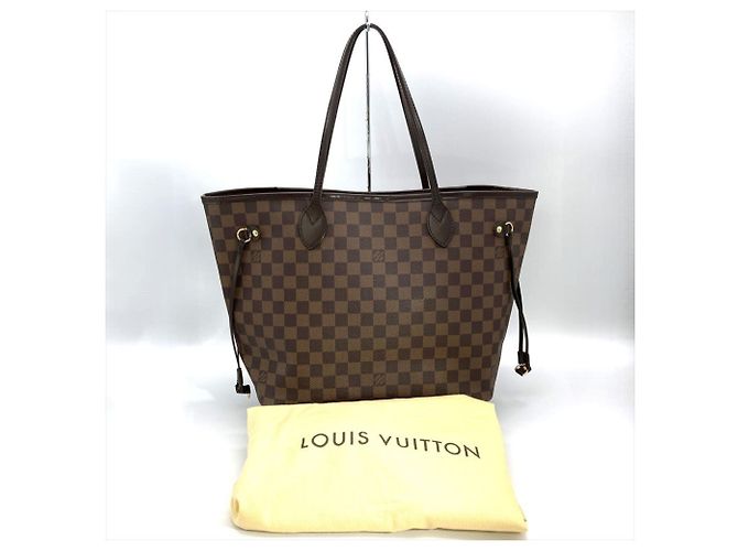 Borsa Tote Louis Vuitton Neverfull MM Marrone Damier ebene - vista 12