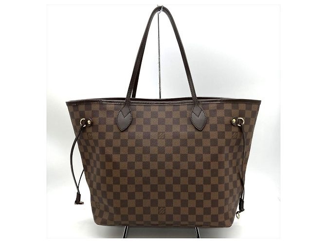 Borsa Tote Louis Vuitton Neverfull MM Marrone Damier ebene - vista 3