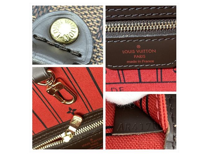 Borsa Tote Louis Vuitton Neverfull MM Marrone Damier ebene - vista 7