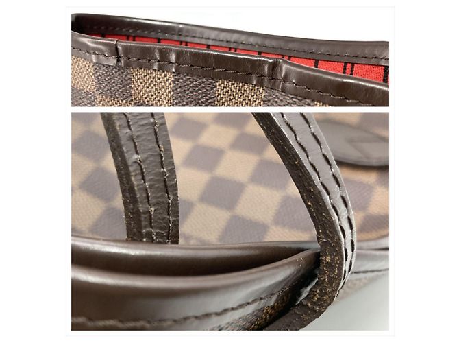 Borsa Tote Louis Vuitton Neverfull MM Marrone Damier ebene - vista 8