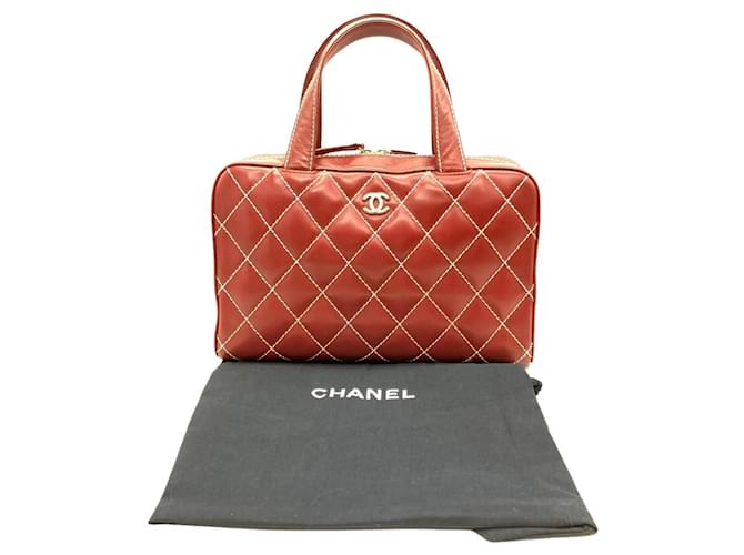 Borsa Chanel Coco Mark Wild Stitch Rosso Bordò - vista 16