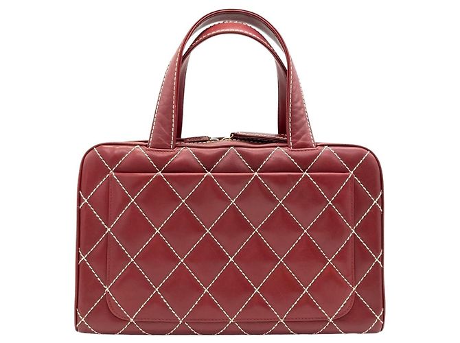 Borsa Chanel Coco Mark Wild Stitch Rosso Bordò - vista 2