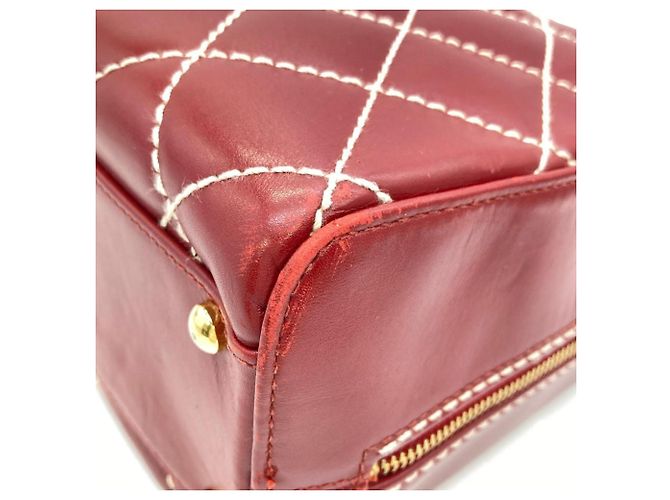 Borsa Chanel Coco Mark Wild Stitch Rosso Bordò - vista 4