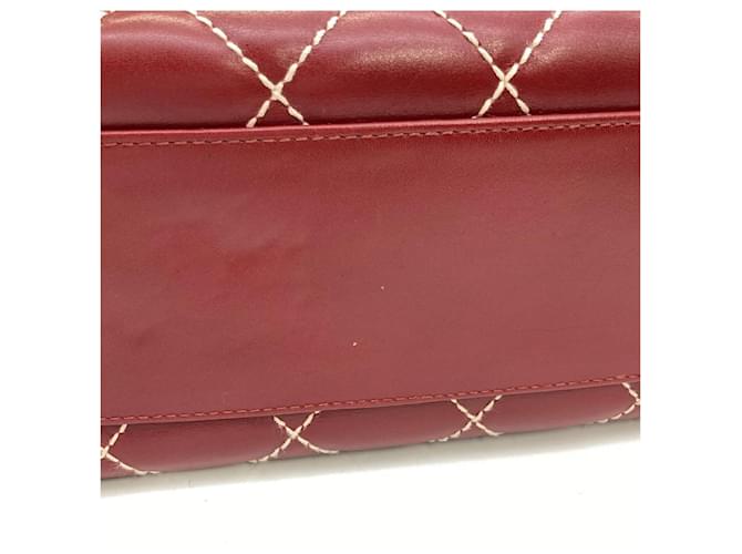 Borsa Chanel Coco Mark Wild Stitch Rosso Bordò - vista 6