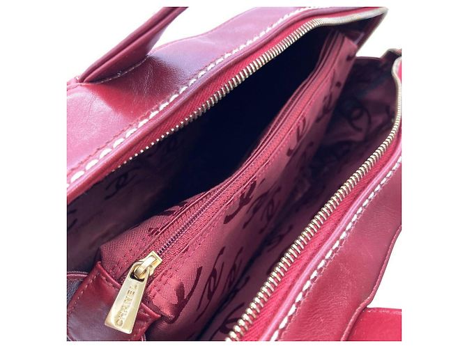 Borsa Chanel Coco Mark Wild Stitch Rosso Bordò - vista 9