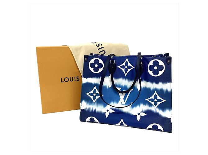 Borsa Tote Louis Vuitton Escale OnTheGo GM Blu - vista 10