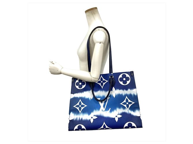 Borsa Tote Louis Vuitton Escale OnTheGo GM Blu - vista 9