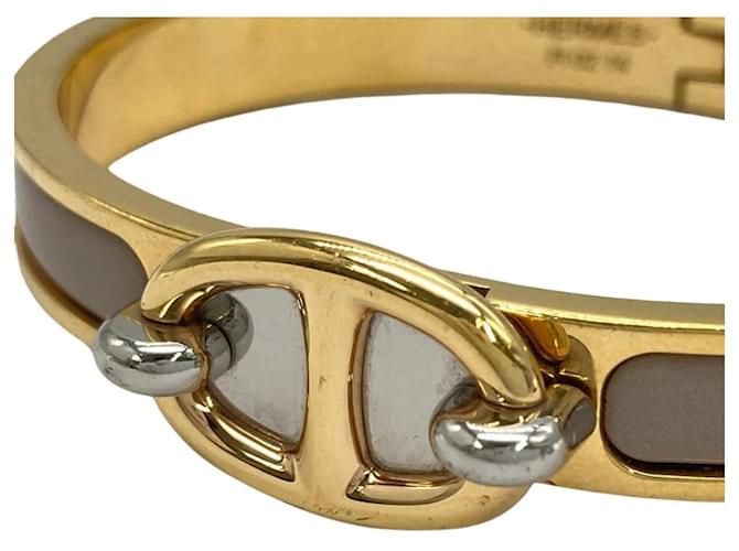 Hermès Bracciale Mini Click Chaine d'Ancre Hermes Beige - vista 3