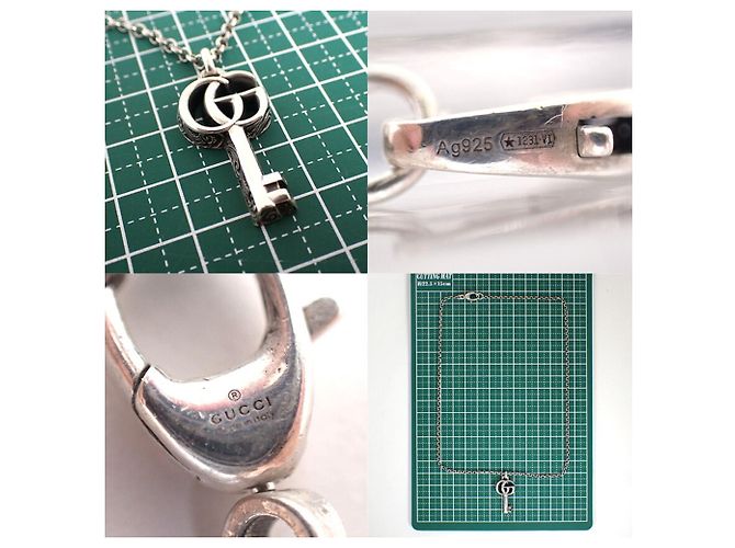 Collana con pendente GUCCI 925 Double G Key Arabesque - vista 10
