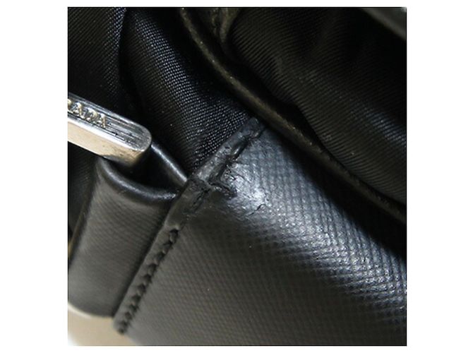 Borsa a tracolla Prada in nylon nero VA0768 Bianco - vista 5