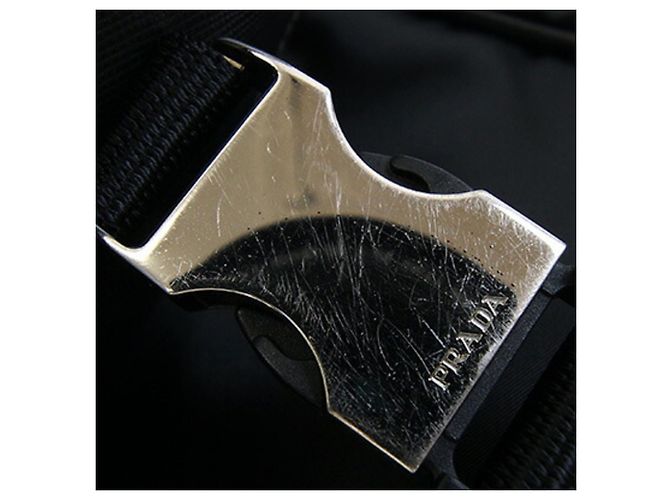 Borsa a tracolla Prada in nylon nero VA0768 Bianco - vista 7