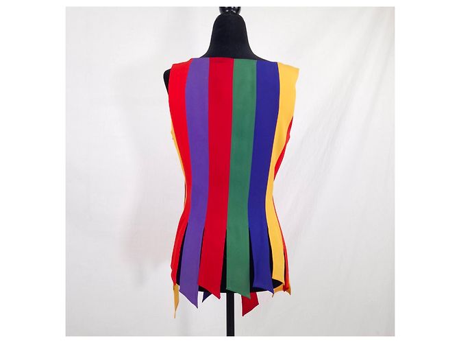 Moschino Cheap And Chic Moschino the Nanny multicoloriges Fransen-Top 1990s - Ansicht 2