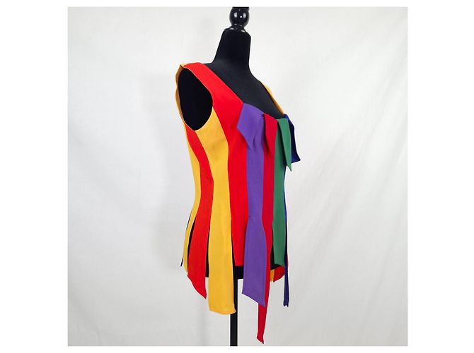 Moschino Cheap And Chic Moschino the Nanny multicoloriges Fransen-Top 1990s - Ansicht 4