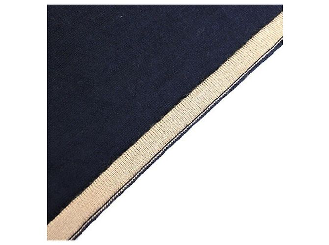 Chanel Kaschmir-Seiden-Schal Braun Rot Blau Beige Marineblau - Ansicht 4
