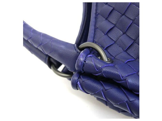 Borsa a tracolla Bottega Veneta Intrecciato Blu - vista 6