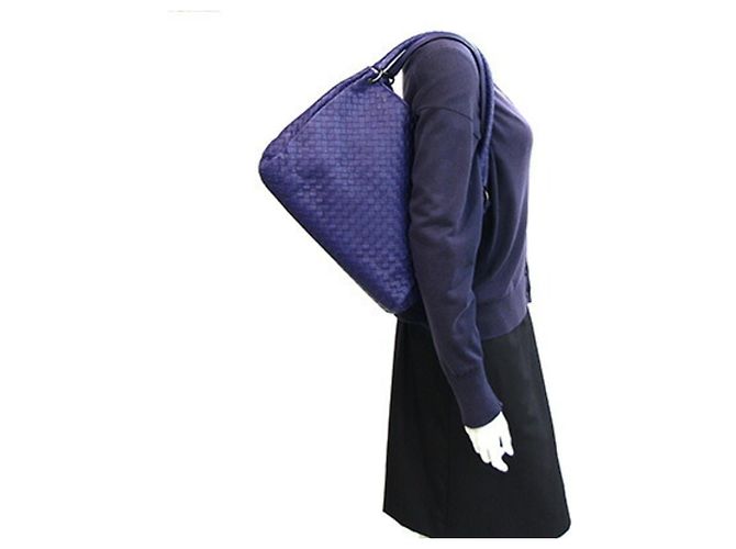Borsa a tracolla Bottega Veneta Intrecciato Blu - vista 8