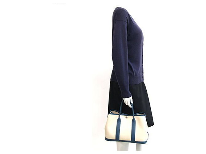 Hermès Borsa Hermes Garden TPM Blu Beige - vista 9