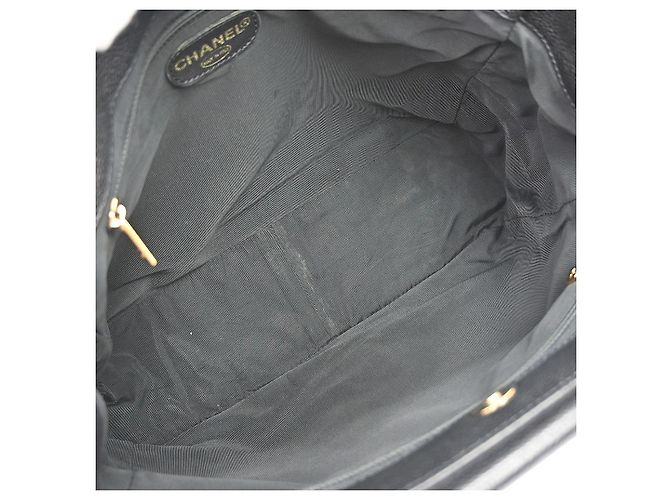 Chanel Vintage Wooden Ring Tote Caviar Medium Nero - vista 3