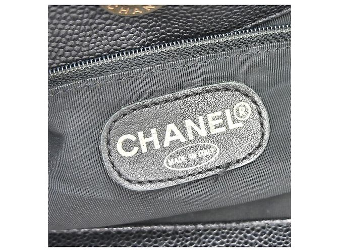 Chanel Vintage Wooden Ring Tote Caviar Medium Nero - vista 4