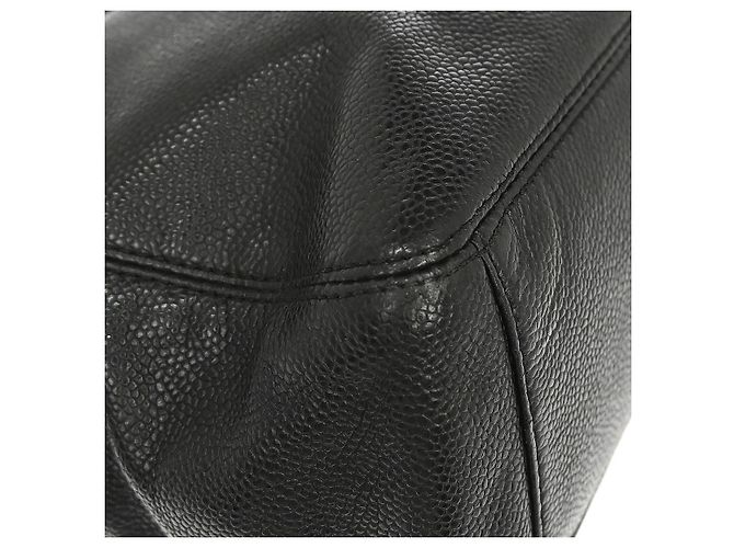 Chanel Vintage Wooden Ring Tote Caviar Medium Nero - vista 7