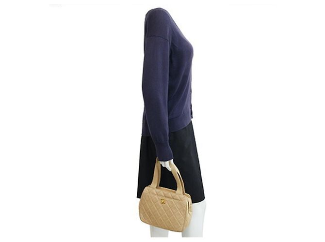 Chanel Vintage Handtasche Beige - Ansicht 10