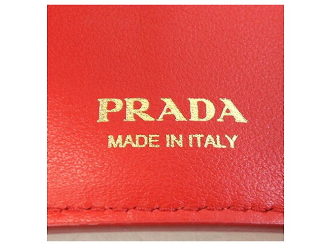 Cartera Prada Tri-fold 1MH021 en cuero rojo Roja - vista 3