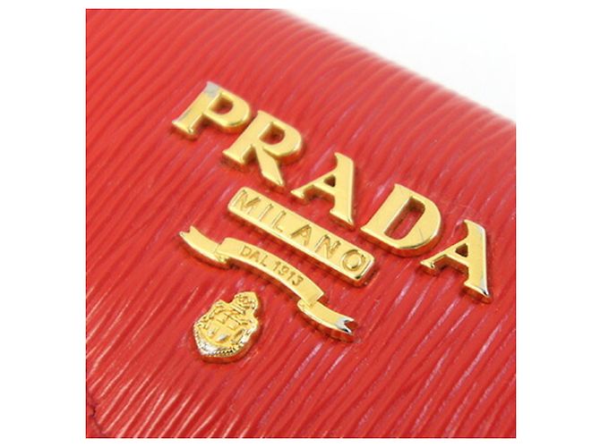 Cartera Prada Tri-fold 1MH021 en cuero rojo Roja - vista 9