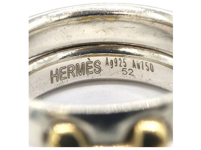Hermès Olympe Ring Silber und Gelbgold Schwarz Gelb - Ansicht 3