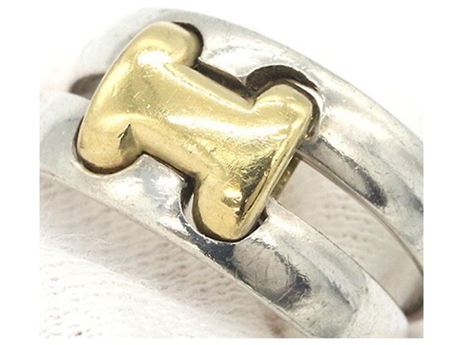 Hermès Olympe Ring Silber und Gelbgold Schwarz Gelb - Ansicht 6