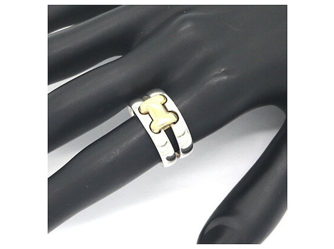 Hermès Olympe Ring Silber und Gelbgold Schwarz Gelb - Ansicht 7
