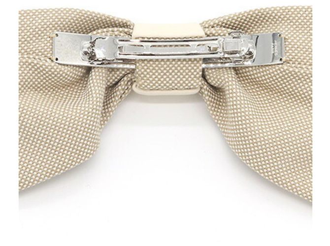 Hermès Barrette Grenelle Plain Air PM Hair Ribbon Blu Beige Bianco sporco - vista 2