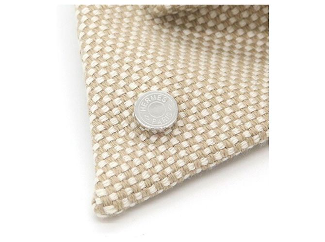 Hermès Barrette Grenelle Plain Air PM Hair Ribbon Blu Beige Bianco sporco - vista 4