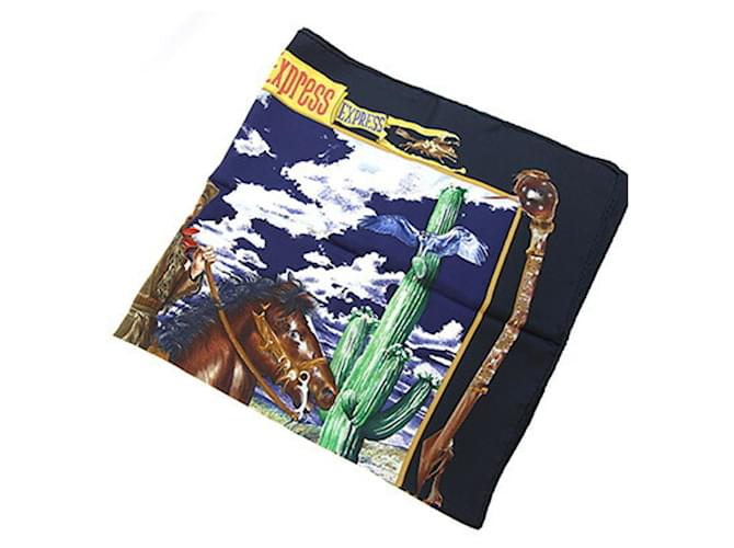 Hermès Foulard Hermes - The Pony Express Nero Multicolore - vista 4